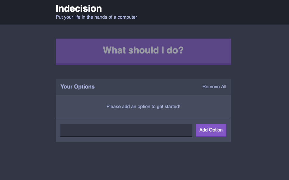 Indecision homepage picture